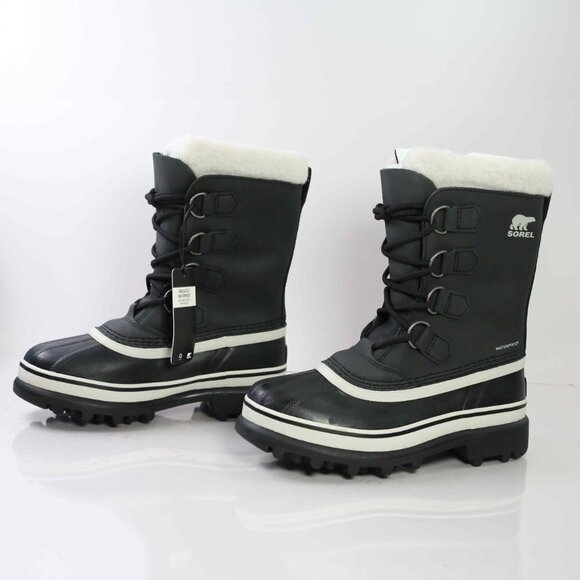 NWT!  Sorel Caribou Snow Boot in Black, Stone, Size 6 - Picture 3 of 10